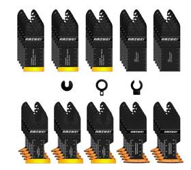 Branded 726084122253 50pcs Titanium Oscillating Tool Blades Curved Edge Saw For M