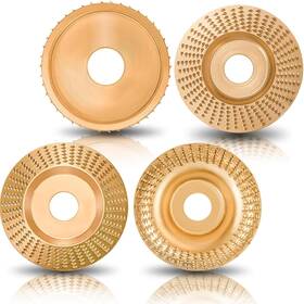 F002901 Branded01 4pcs Angle Grinder Wood Carving Disc Set For 4 Inch Or 1/2 Attachment Stump Tool