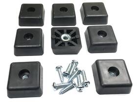 Sqf10-1t-tpr87-b Budwig 8 Large Square Rubber Feet Foot Bumpers With Stainless Screws - .590 H... Fast Ship