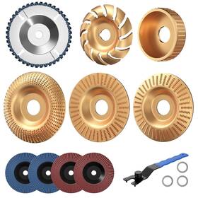 48612-576 Burmong 14pcs Wood Carving Disc Set For 4 Inch And 4-1/2 Angle Grinder Cutti