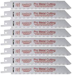6mc18 Caliastro 6-inch Thick Metal Cutting Reciprocating Saw Blades 18 Tpi Made Of Long Las