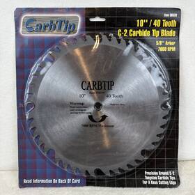 38539 Carbtip New 10 Inch X 40 Tpi Carbide C-2 Tungsten Tip Saw Blade Item #38539