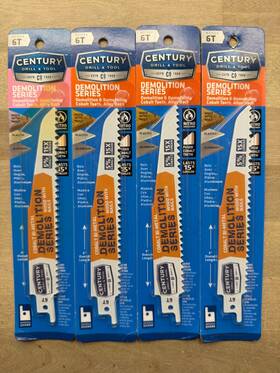 07604 Century 4pk Drill 6t X 6 Inch Cobalt Bi-metal Contractor Series Blades