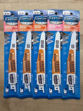 10tx6 Century 07605 5pk Drill 8/10tx6 Inch Cobalt Bi-metal Contractor Series Blades