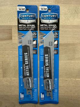 18tx6 Century 07698 2pk Drill 14/18tx6 Inch Cobalt Bi-metal Contractor Series Blades