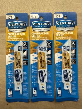07410 Century Drill & Tool 3pk 10tx4 Inch Cobalt Bi-metal Contractor Series Blades
