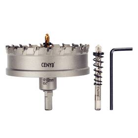 Chs1102 Cenyb 4 Inch 102mm Tungsten Carbide Tipped Hole Saw With 2pcs Titanium-plated Pilot D