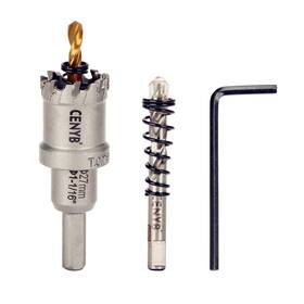 Chs127 Cenyb 1-1/16 Inch 27mm Tungsten Carbide Tipped Hole Saw With 2pcs Titanium-plated Pil