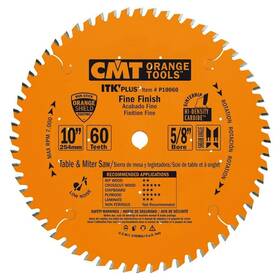 P10060 Cmt 664252036561 Itk Plus Finish Saw Blade 10 X 60 Teeth Atb Shear With 5/8-inch