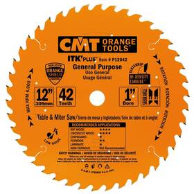P12042 Cmt 664252036585 Itk Plus General Purpose Saw Blade 12 X 42 Teeth 10 Atb Shear With