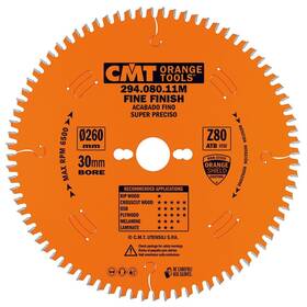 294.080.11m Cmt Orange Tools Fine Finish Crosscut Blade Compatible With Festool - 260mm