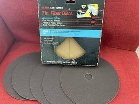 28330 Craftsman Sears Fiber Disc 5 Pack 7 Inch X 7/8 Hole - 80 Grit Vintage New