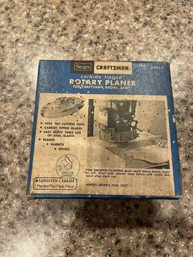 9-29513 Craftsman 28513 Sears Carbide Tipped Rotary Planer For Radial Saws Made In Usa