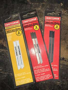 28787 Craftsman Bi-metal And Wood Cutting Sabre Saw Blades 3 Packages