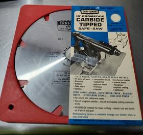 9-32468 Craftsman 9-32486 Vintage Kromedge Carbide Tipped Safe-saw - 10 Inch Eight Tooth Euc