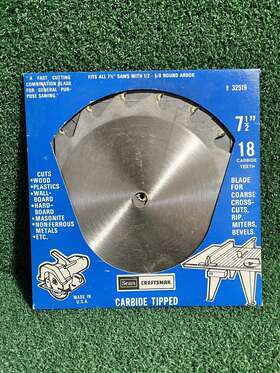 9-32519 Craftsman Sears Builders Choice 7.25 Inch Carbide Tipped 18 Tooth Circular Saw Blade
