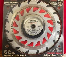 9-32569 Craftsman 932569 Woodworkers Saw Blade Kit 7-in Adj. Dado And 10-in