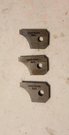 92355 Craftsman Sears Molding Head Cutter Bit 3pc Set Base