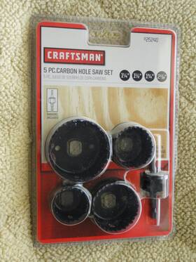 925240 Craftsman 5 Pc Carbon Hole Saw Set New Old Stock