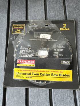 926677 Craftsman Universal Twin Cutter Saw Blades- 36 Tooth Carbide Tipped 6 1/8 Inch