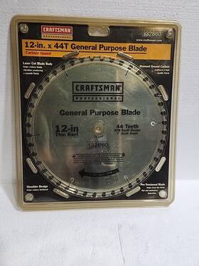 9-32860 Craftsman 932860 Professional Saw Blade 12-in 44 Tooth. 6000 Max Rpm Chrome