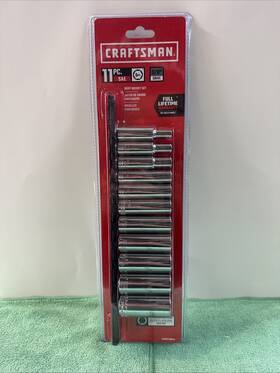 Cmmt12044 Craftsman New Deep Socket Set 11-piece Sae 3/8-inch Drive 6-point