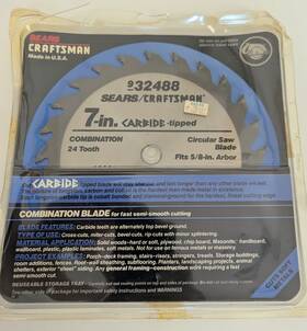 D9m32588 Craftsman Sears 7 Inch Carbide Combination Saw Blade Model 32488