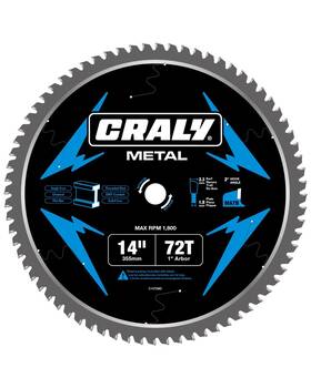 C1472mc Craly 14 Inch 72 Teeth Steel And Ferrous Metal Cutting Circular Saw Blade 1
