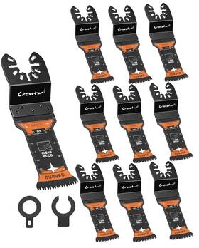 Cst-10zddp Crosstar 10-pack Japanese Tooth Oscillating Saw Blades Cr-v Curved Arc Edge