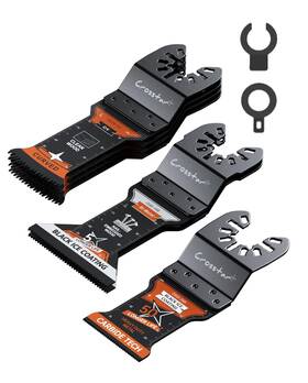 Cst-7zddp Crosstar 7pcs Oscillating Tool Blades Kit Bi-metal And Cr-v Black Ice Coated For W
