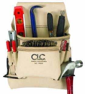 178234 Custom Leathercraft Clc Nail And Tool Bag Reversed Top Grain 8-pocket