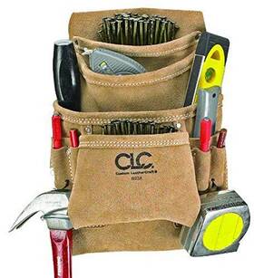 I923x Custom Leathercraft Clc Suede Carpenters Nail And Tool Bag 10 Pocket