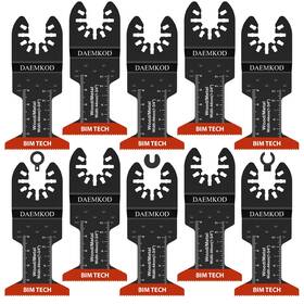 Dkjp0021 Daemkod 10 Pack Bi-metal Saw Blades Quick Release Multitool For Soft Metal Ha