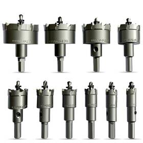 Dehuiwi 768502925909 10pcs Tct Carbide Hole Saw Kit For Metal 5/8 Inch To 2-1/8 Pilot Drill Bits