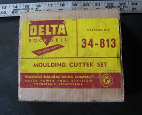 No.34-813 Delta 34-813 1950s Rockwell Moulding Cutter Head W Box And 7 Knife Sets Vintage