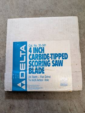 35-581 Delta Nos 4 Inch Carbide Tipped Scoring Saw Blade 24 Teeth 3/4 Arbor Hole