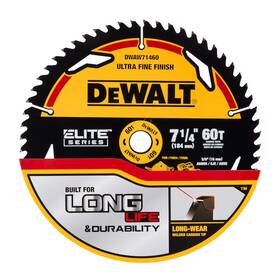 Dewalt 445018953932 Elite Series 7-1/4-in 60 -tooth Fine Finish Tungsten Carbide-tipped Steel
