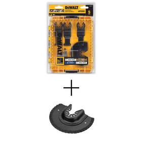 Dewalt 445029539583 Oscillating Blade Set 5-piece With Bonus Fast Cut Carbide Grout Re