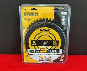 Dewalt 885911747615 10-inch Miter Saw Blade/table Blade 2-pack 40t And 60t General Purp