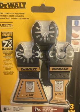 Dewalt 885911921893 3-pack Multiple Materials Oscillating Tool Blade Set Dwa423set