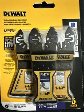 Dewalt 885911921923 5 Pack Multiple Materials Oscillating Tool Blade Model Dwa425rset