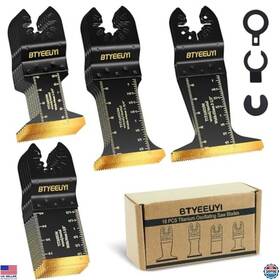 B0d3lktbst Dewalt 18 Pcs Universal Titanium Oscillating Tool Blades For Metal Wood Plastic
