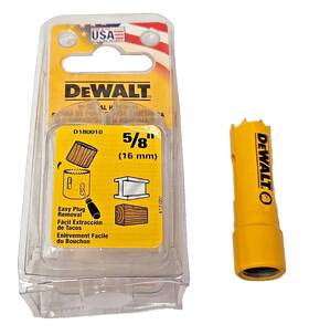 D180010 Dewalt 5/8 Inch Bi-metal Hole Saw Usa Made Cuts Wood And Metal