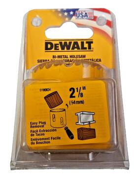 D180034 Dewalt 2-1/8 Inch Bi-metal Hole Saw Usa Made Cuts Wood And Metal