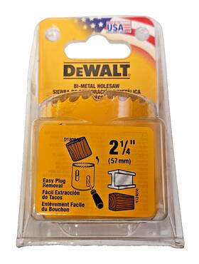 D180036 Dewalt 2-1/4 Inch Bi-metal Hole Saw Usa Made Cuts Wood And Metal