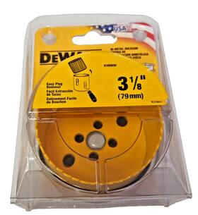 D180050 Dewalt 3-1/8 Inch Bi-metal Hole Saw Usa Made Cuts Wood And Metal