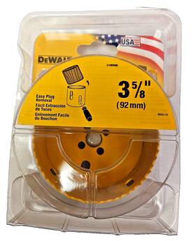 D180058 Dewalt 3-5/8 Inch Bi-metal Hole Saw Usa Made Cuts Wood And Metal