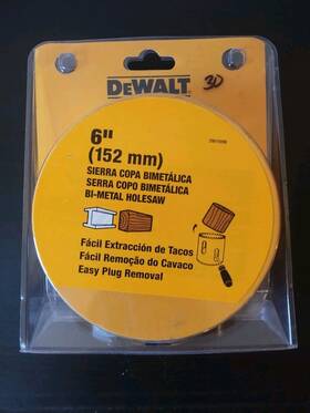 Dw19096 Dewalt 6 Inch Hole Saw Brand New Cornhole Regulation Size
