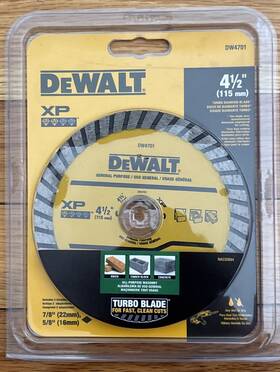 Dw4701 Dewalt Wet Dry 4-1/2-inch Cutting Diamond Saw Blade With 7/8-inch Arbor