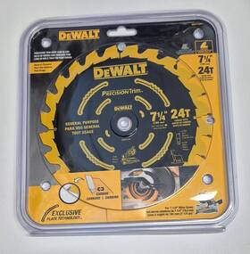Dw7112pt Dewalt 7-1/4 Inch X 24t Precision Trim Saw Blade 5/8 Arbor Carbide Teeth